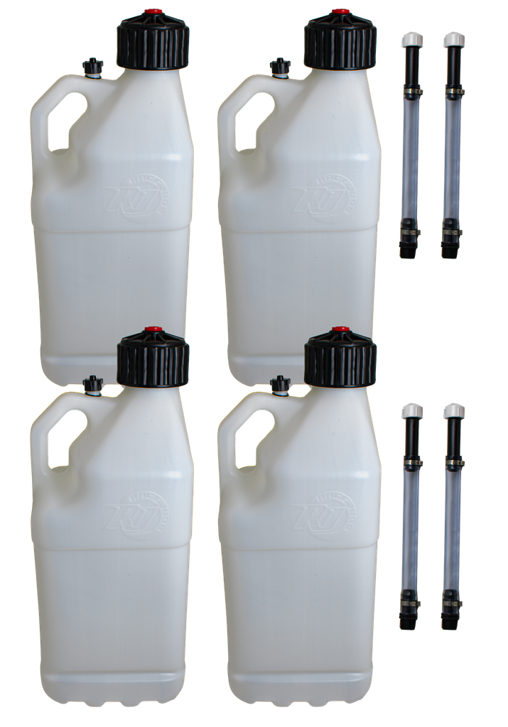 Multi-Purpose Utility 5 Gallon Jug w/ Deluxe Jug Hose, 4 Pack, Clear - R8304CL