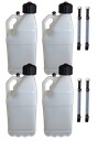Multi-Purpose Utility 5 Gallon Jug w/ Deluxe Jug Hose, 4 Pack, Clear - R8304CL