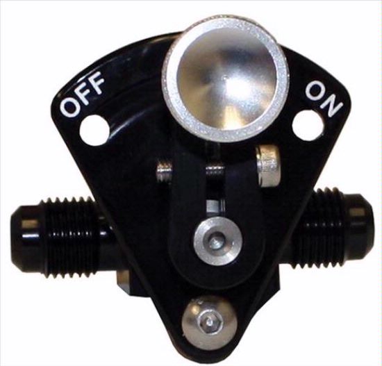 Shut-off Valve, -6 AN Dash Mount Black - 90-27BLK