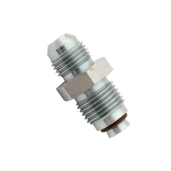 Steel Steering Box Adapter Fitting 16mm O-ring to -6 AN, Clear Zinc Plating - PSP122S