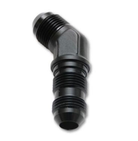 45 Degree Bulkhead Union -6 Black - 2128BLK