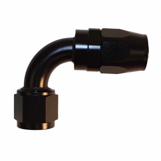 Aluminum 90 Degree Reuseable Fitting 8 Black - 4033BLK
