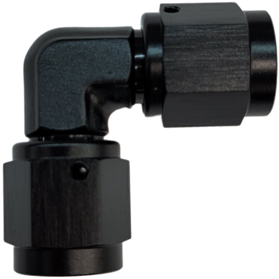 Female Swivel Couple, 90 Degree - 3 AN Black - 9341-3BLK