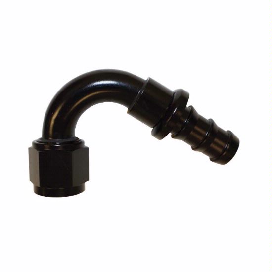 Push-On Hose Fitting, 120 Degree -6 Black - 1542BLK