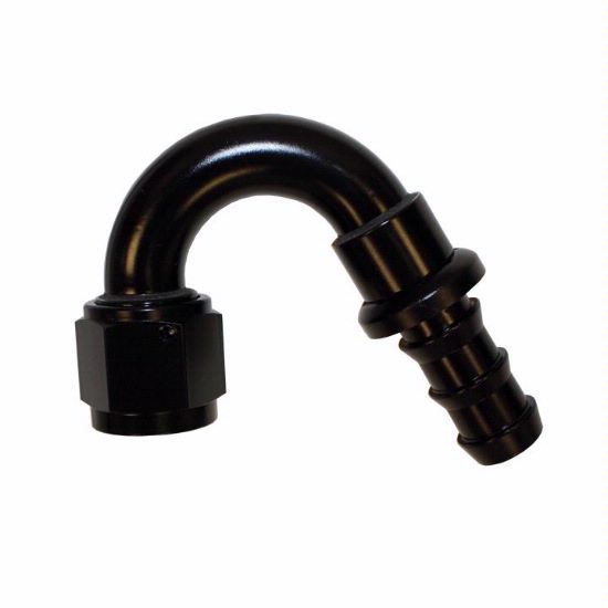 Push-On Hose Fitting, 150 Degree -8 Black - 1553BLK