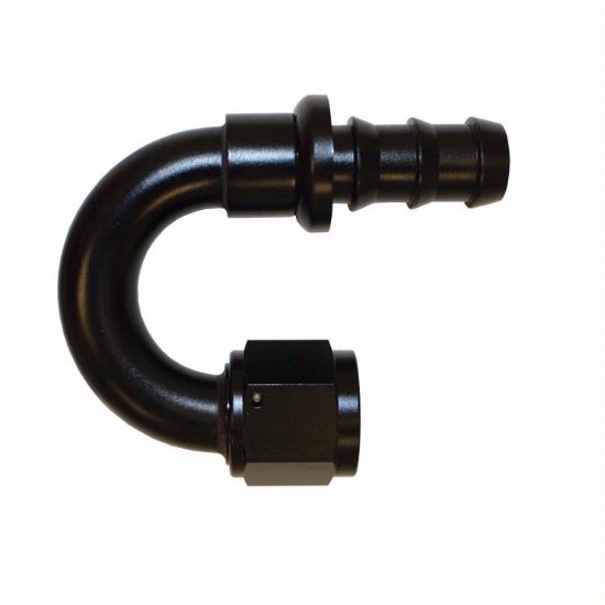 Push-On Hose Fitting, 180 Degree -10 Black - 1564BLK