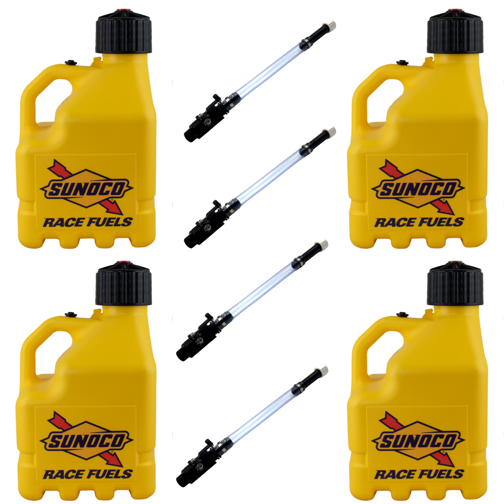 3 Gallon Jug, Vented, w/ Aluminum Valve Hose, 4 Pack, Yellow - R3004YL-4045