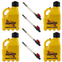 3 Gallon Jug, Vented, w/ Plastic Valve Hose, 4 Pack, Yellow - R3004YL-5226