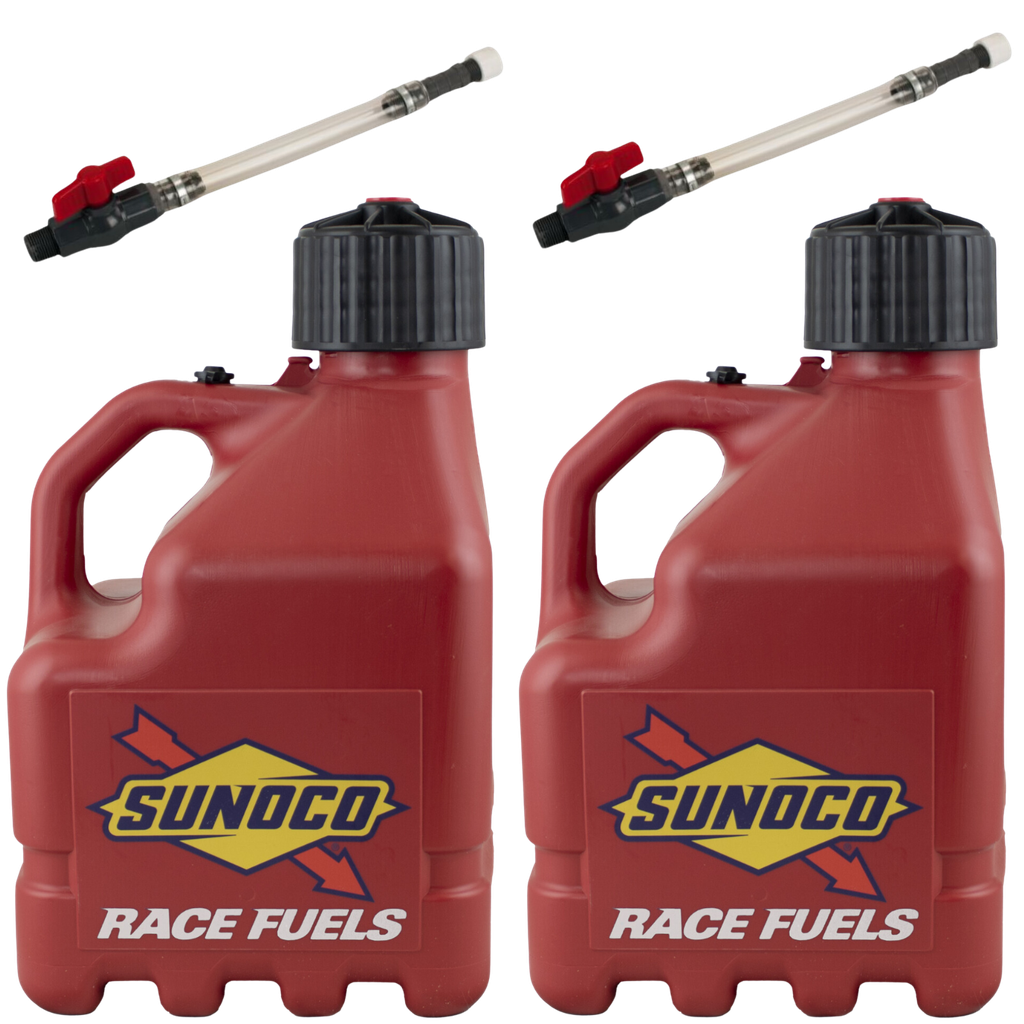 3 Gallon Jug, Vented, w/ Plastic Valve Hose, 2 Pack, Red - R3002RD-5226