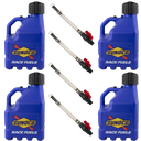 3 Gallon Jug, Vented, w/ Plastic Valve Hose, 4 Pack Blue - R3004BL-5226