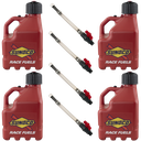 3 Gallon Jug, Vented, w/ Plastic Valve Hose, 4 Pack, Red - R3004RD-5226