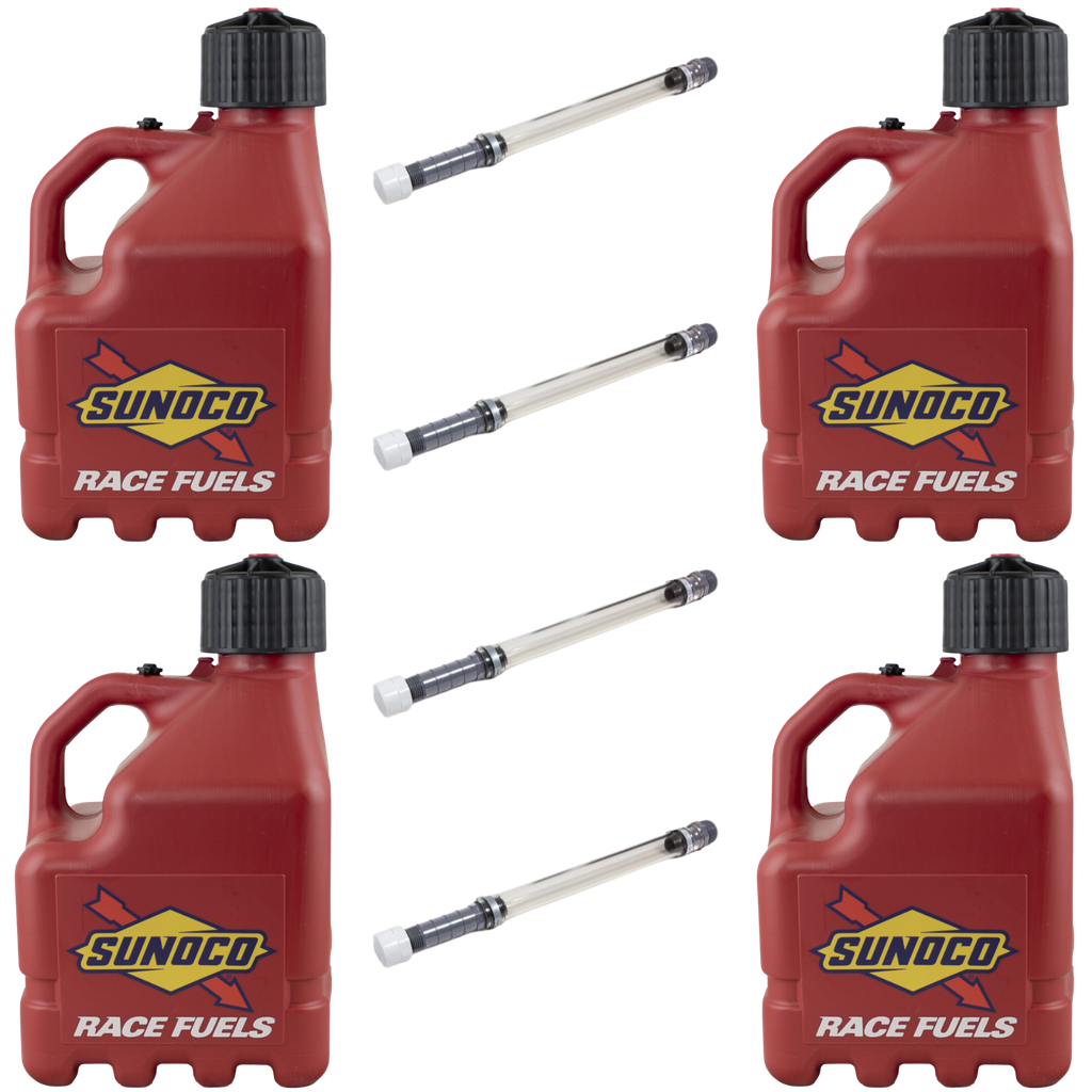 3 Gallon Jug, Vented, w/ Deluxe Hose, 4 Pack, Red - R3004RD-3044
