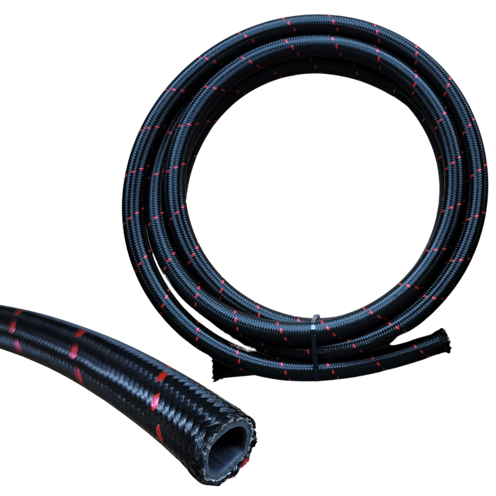Lightweight Hose -6 AN, Red Stripe, 10 FT - BU0610