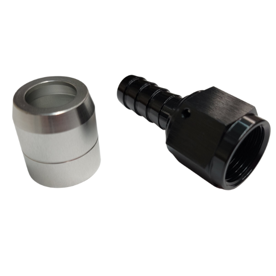 Aluminum Straight Crimp Fitting, -12 AN, Black - 4215BLK