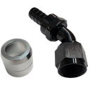 Aluminum 45 Degree Crimp Fitting, -12 AN, Black - 4225BLK