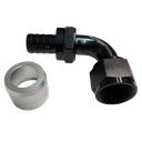 Aluminum 90 Degree Crimp Fitting, -6 AN, Black - 4232BLK