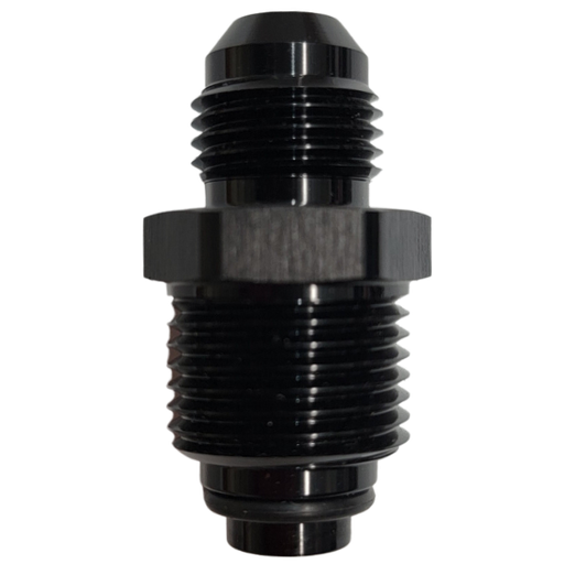 [PSPPSP123A] Aluminum Steering Box Adapter Fitting 18mm O-ring to -6 AN, Black - PSP123A