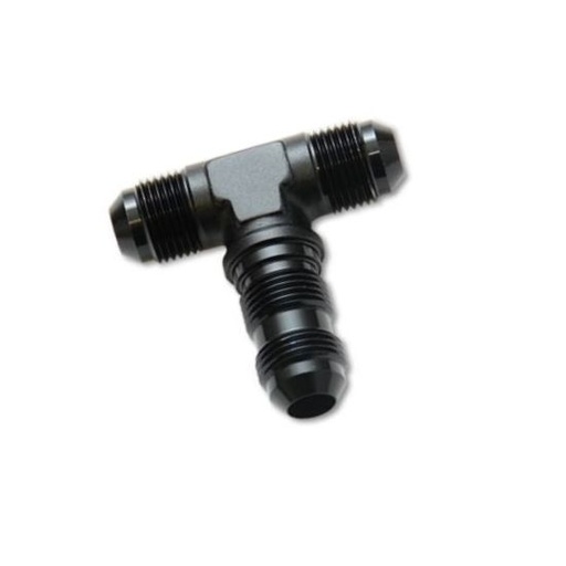 [PRF2091BLK] Bulkhead Flare Tee -4 Black - 2091BLK