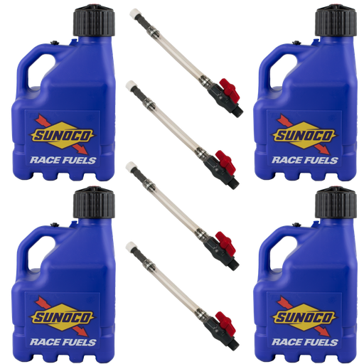 [RAJR3004BL-5226] 3 Gallon Jug, Vented, w/ Plastic Valve Hose, 4 Pack Blue - R3004BL-5226