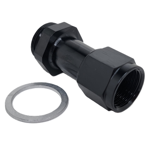 [PRFF800-849BLK] Fuel Log Fitting, 7/8-20 x -8 AN, Short, Black - F800-849BLK